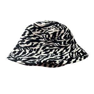 C.C Black And White Zebra Shift Animal Print Velvet Unisex Bucket Hat